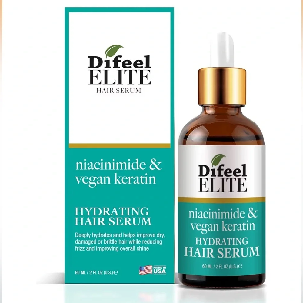 Difeel Elite Niacinamide + Vegan Keratin Hydrating Hair Serum for Growth - 2 oz.